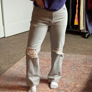 Vintage Distressed Rustlers - Light Grey - 34”